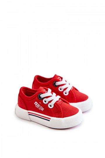Flache Kinderschuhe Big Star JJ374162 rote Farbe 2