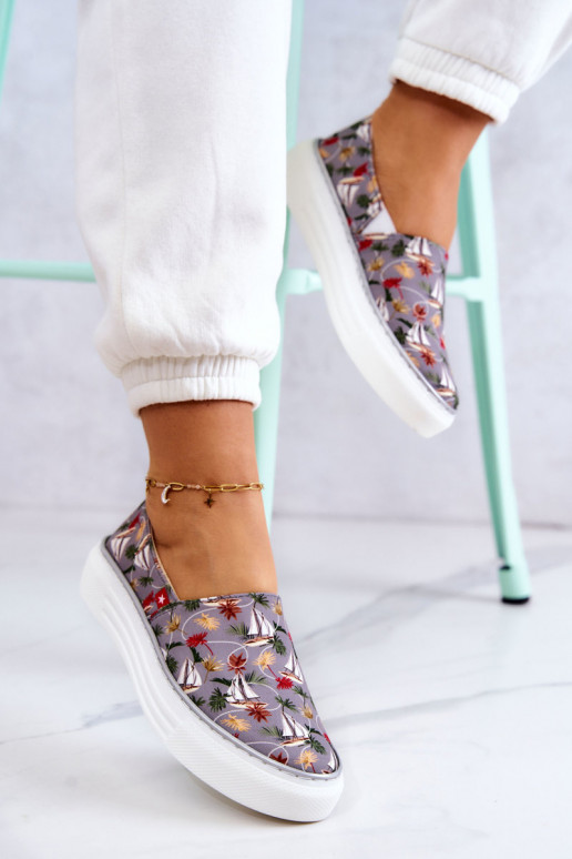 Sneakers Slip On Memory Foam Big Star JJ276015 graue Farbe