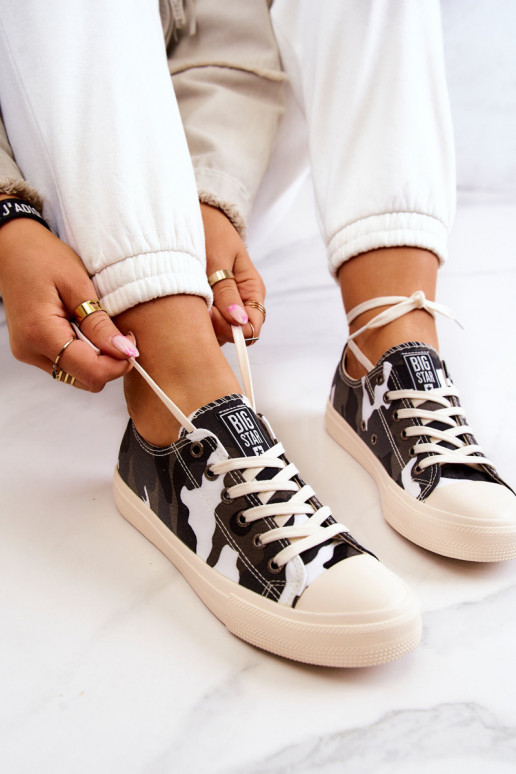 Stoff-Freizeitschuhe mit Tarnung BIG STAR JJ274237 Weiß-Grau Stoff-Freizeitschuhe mit Tarnung BIG STAR JJ274237 Weiß-Grau