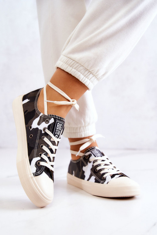 Stoff-Freizeitschuhe mit Tarnung BIG STAR JJ274237 Weiß-Grau Stoff-Freizeitschuhe mit Tarnung BIG STAR JJ274237 Weiß-Grau