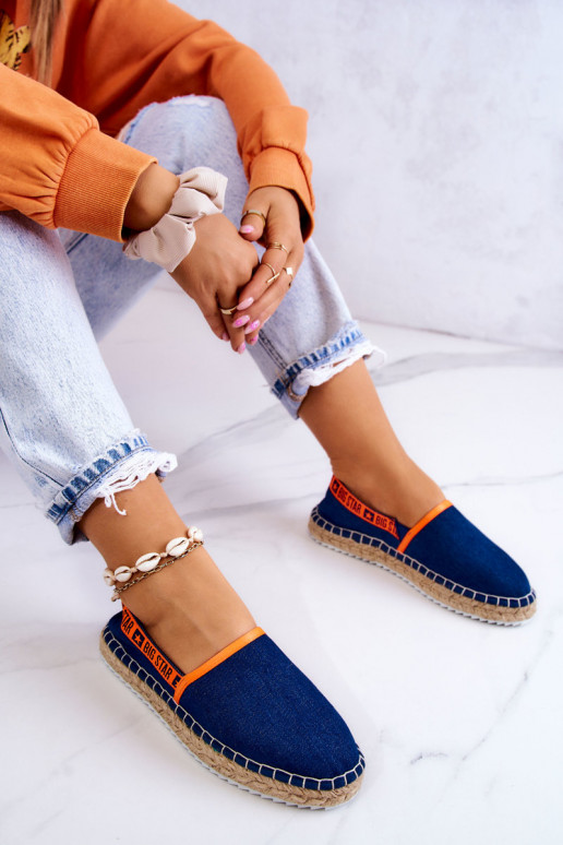 Stoff-Espadrilles mit auffälligem Modell Big Star JJ274877 in Dunkelblau