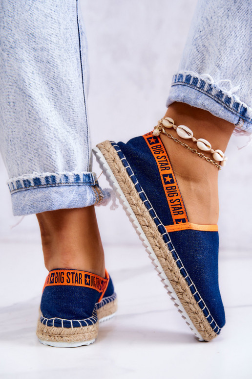 Stoff-Espadrilles mit auffälligem Modell Big Star JJ274877 in Dunkelblau Stoff-Espadrilles mit auffälligem Modell Big Star JJ274877 in Dunkelblau