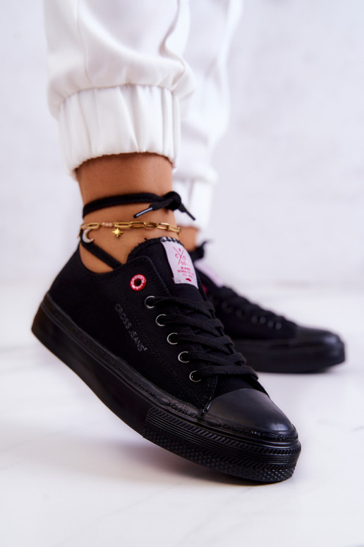 Klassisches Modell Freizeitschuhe Cross Jeans JJ2R4019C schwarze Farbe Klassisches Modell Freizeitschuhe Cross Jeans JJ2R4019C schwarze Farbe