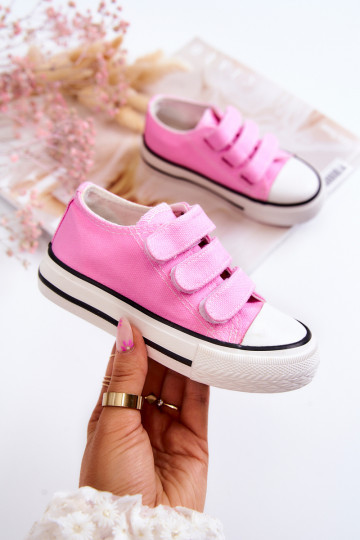 Kinder-Freizeitschuhe mit Klebeverschlüssen in rosa Bernie