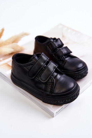 Kinder-Sneaker, Freizeitschuhe mit Klebeverschlüssen in der Farbe Schwarz von Foster 2