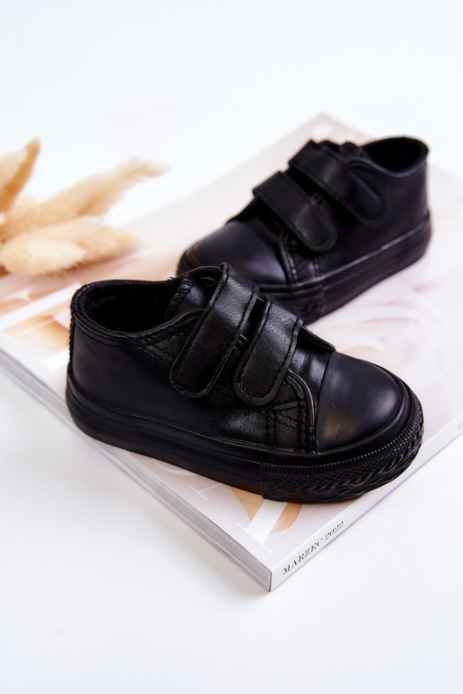 Kinder-Sneaker, Freizeitschuhe mit Klebeverschlüssen in der Farbe Schwarz von Foster Kinder-Sneaker, Freizeitschuhe mit Klebeverschlüssen in der Farbe Schwarz von Foster