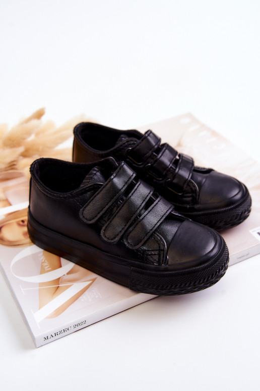 Kinder-Sneaker, Freizeitschuhe mit Klebeverschlüssen in der Farbe Schwarz von Foster Kinder-Sneaker, Freizeitschuhe mit Klebeverschlüssen in der Farbe Schwarz von Foster