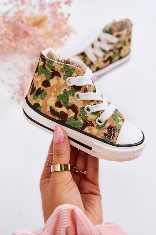 Kinder-Freizeitschuhe mit Sohlen und Reißverschlüssen beige-grün Filemon Kinder-Freizeitschuhe mit Sohlen und Reißverschlüssen beige-grün Filemon