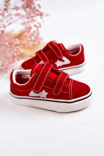 Klassisches Modell Sneakers mit Klebeverschlüssen in der roten Farbe Phiris 2