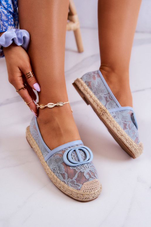 Espadrilles aus Spitze mit Ornamenten in der Farbe Blau Summer Dream Espadrilles aus Spitze mit Ornamenten in der Farbe Blau Summer Dream