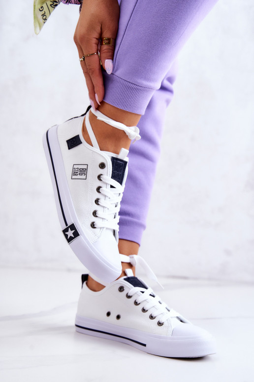 Klassisches Modell flache Schuhe Big Star JJ274255 weiße Farbe Klassisches Modell flache Schuhe Big Star JJ274255 weiße Farbe