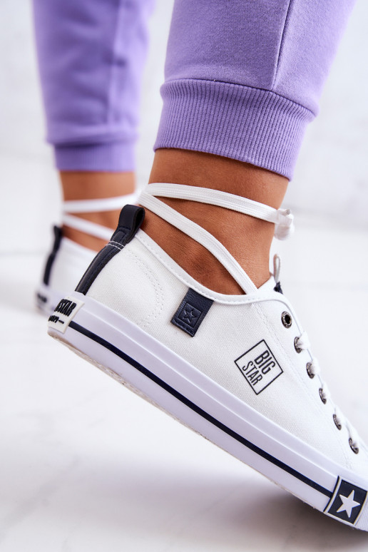 Klassisches Modell flache Schuhe Big Star JJ274255 weiße Farbe Klassisches Modell flache Schuhe Big Star JJ274255 weiße Farbe