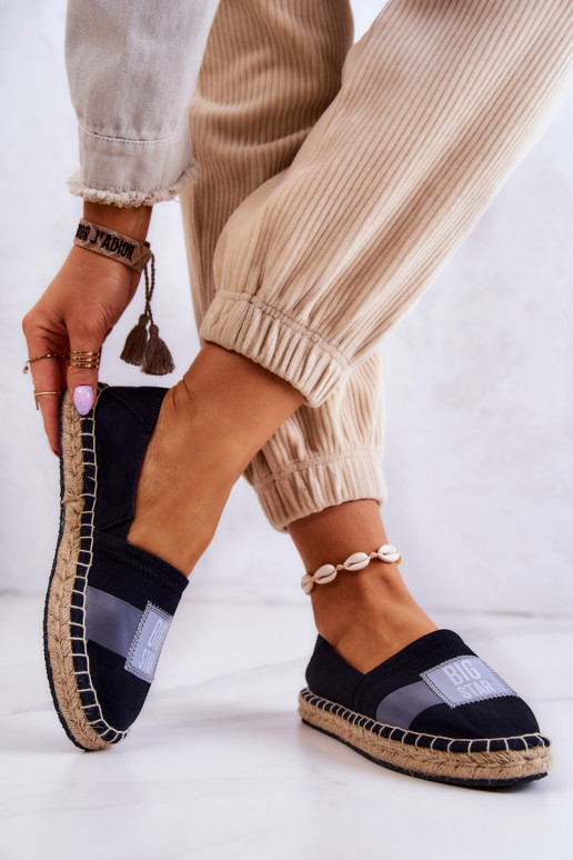 Stilvolle Slip-On-Espadrilles Big Star JJ274963 schwarz