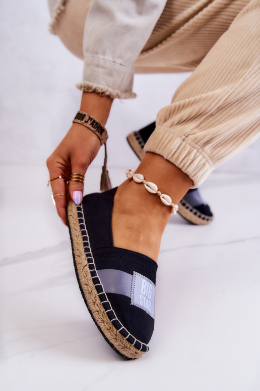 Stilvolle Slip-On-Espadrilles Big Star JJ274963 schwarz