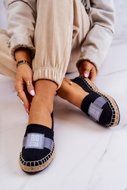 Stilvolle Slip-On-Espadrilles Big Star JJ274963 schwarz