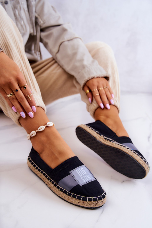 Stilvolle Slip-On-Espadrilles Big Star JJ274963 schwarz