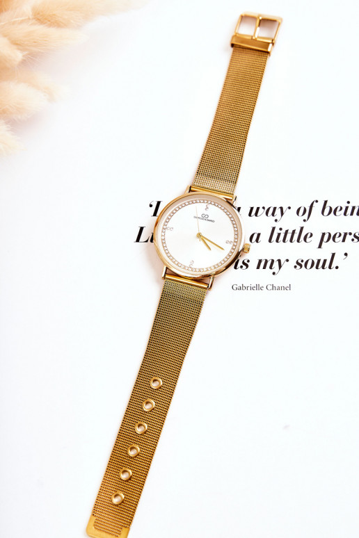 Damenuhr Giorgio & Dario mit funkelnden Augen in Goldfarbe Damenuhr Giorgio & Dario mit funkelnden Augen in Goldfarbe