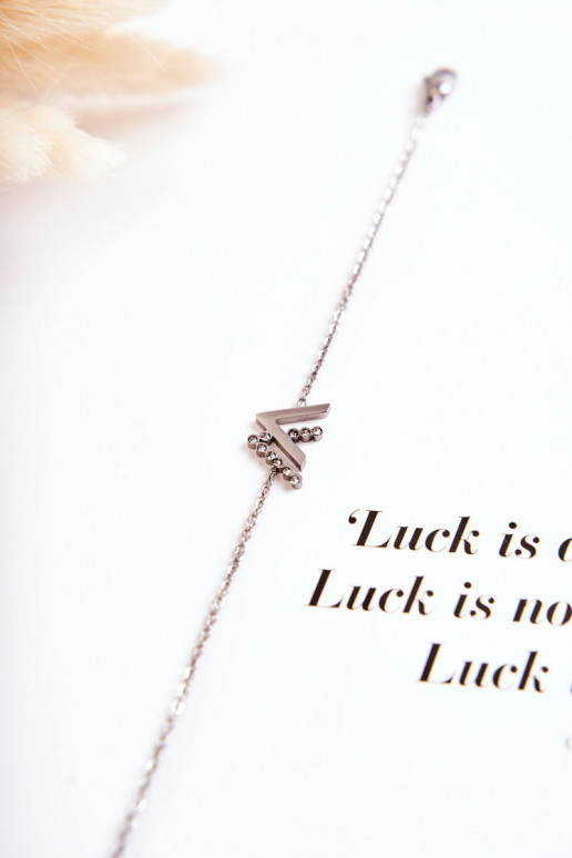 Armband mit Kette mit funkelnden Augen, silberfarben Armband mit Kette mit funkelnden Augen, silberfarben