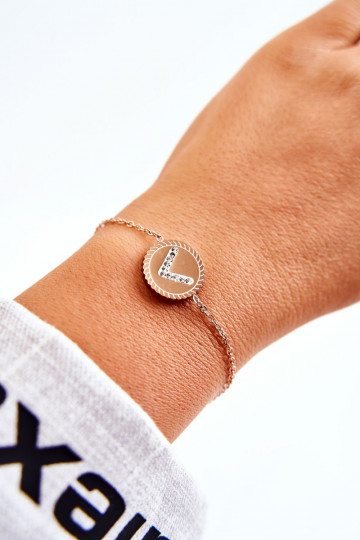 Damenarmband mit Ornamenten und Zirkonaugen aus Roségold 2