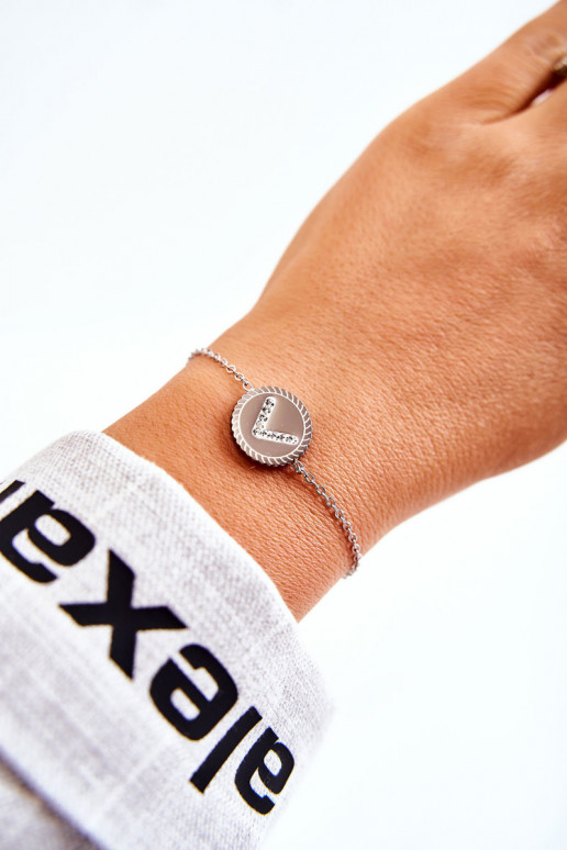 Damenarmband mit Ornamenten und Zirkonaugen, silberne Farbe Damenarmband mit Ornamenten und Zirkonaugen, silberne Farbe