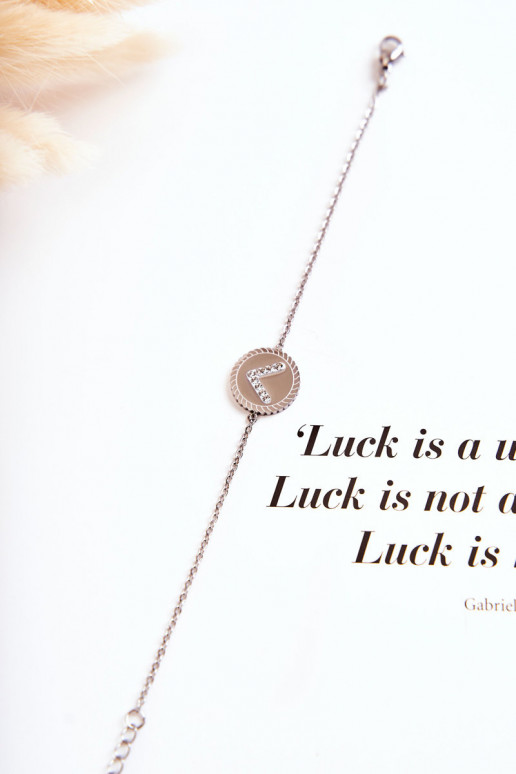 Damenarmband mit Ornamenten und Zirkonaugen, silberne Farbe Damenarmband mit Ornamenten und Zirkonaugen, silberne Farbe