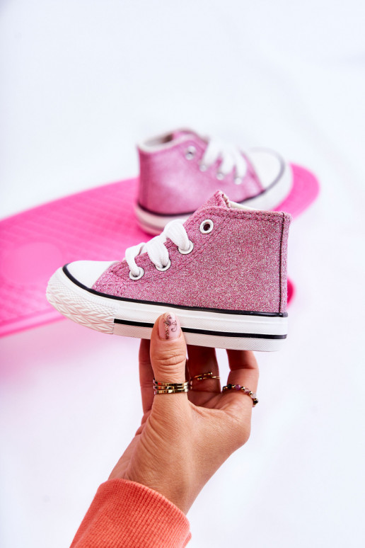 Catrina-Ledersneaker mit Absatz in rosa Farbe Catrina-Ledersneaker mit Absatz in rosa Farbe