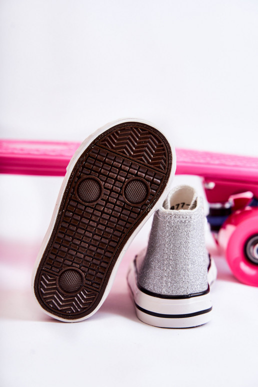 Silberfarbene Catrina-Ledersneaker Silberfarbene Catrina-Ledersneaker