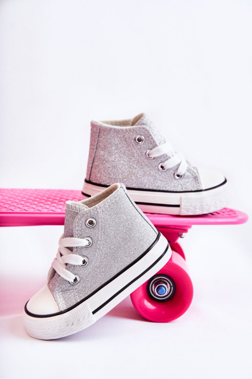 Silberfarbene Catrina-Ledersneaker Silberfarbene Catrina-Ledersneaker