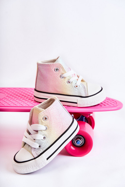 Weiße Sneakers mit Sohlen in verschiedenen Farben Blanka