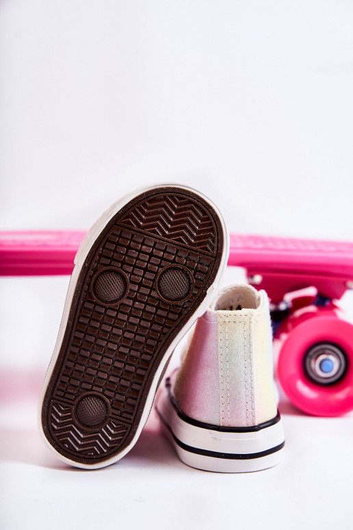 Weiße Sneakers mit Sohlen in verschiedenen Farben Blanka