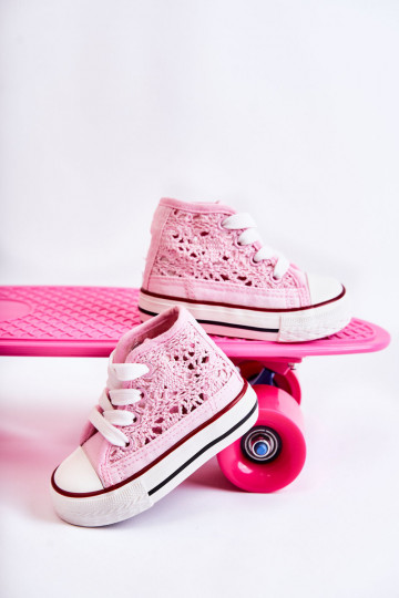 Kinder-Freizeitschuhe mit Absatz rosa Farbe Mona