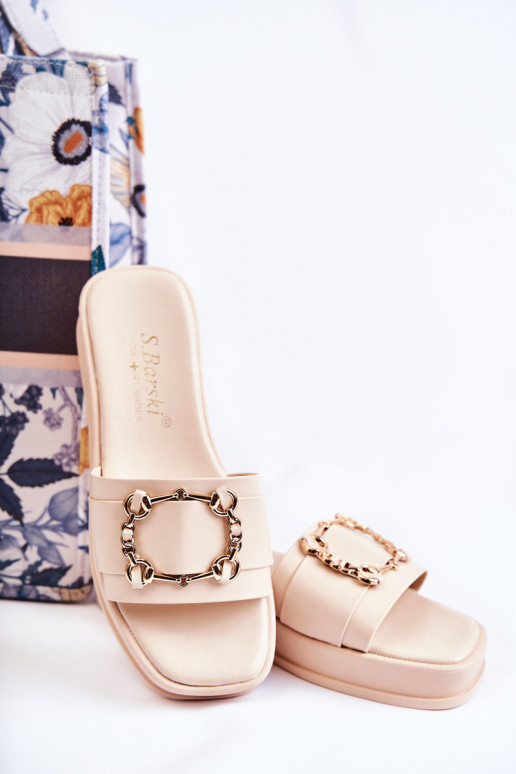 Modische Lederhausschuhe beige Farbe Adaline Modische Lederhausschuhe beige Farbe Adaline