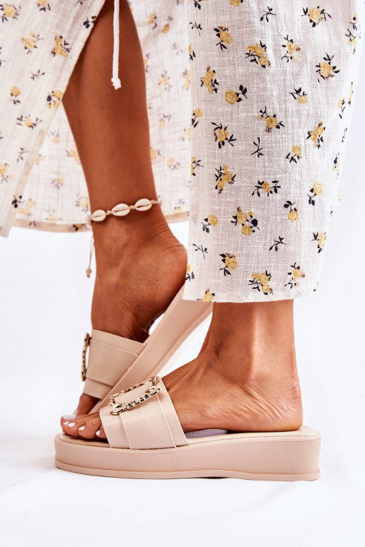 Modische Lederhausschuhe beige Farbe Adaline Modische Lederhausschuhe beige Farbe Adaline