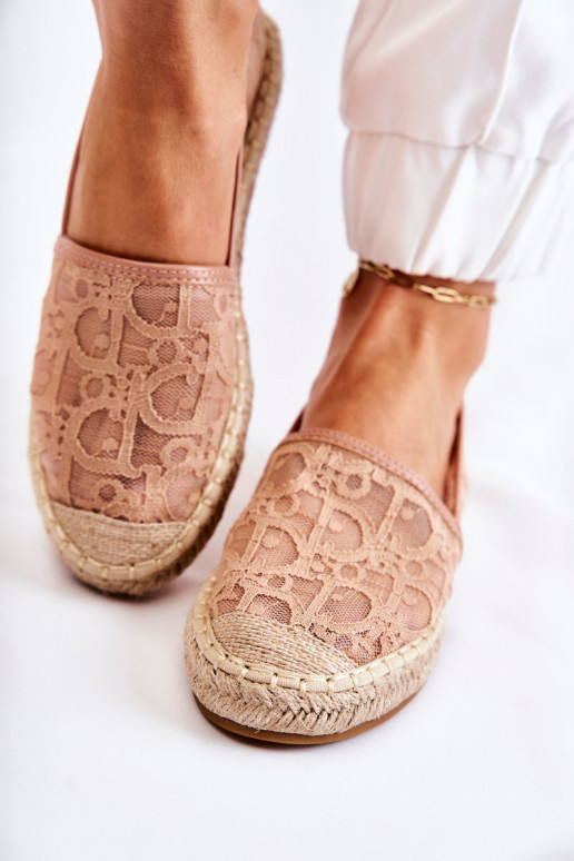 Klassische Modell-Espadrilles mit durchbrochenen Elementen Nude Catris Klassische Modell-Espadrilles mit durchbrochenen Elementen Nude Catris