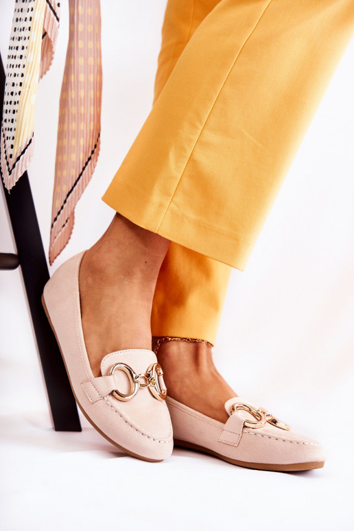 Mokassins mit Ornamenten beige Reality