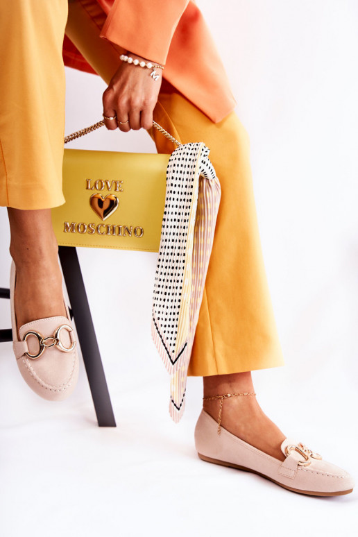 Mokassins mit Ornamenten beige Reality