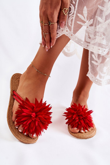 Hausschuhe in roter Farbe Eviana 2