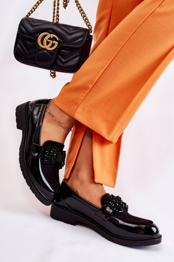 Lackschuhe mit Bändern in Schwarz Laurent 2