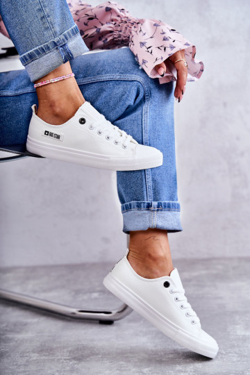Sneakers mit flachen Sohlen Big Star KK274010 weiße Farbe 2