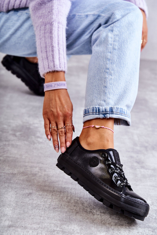 mit Lackeffekt Freizeitschuhe Big Star KK274044 schwarze Farbe mit Lackeffekt Freizeitschuhe Big Star KK274044 schwarze Farbe