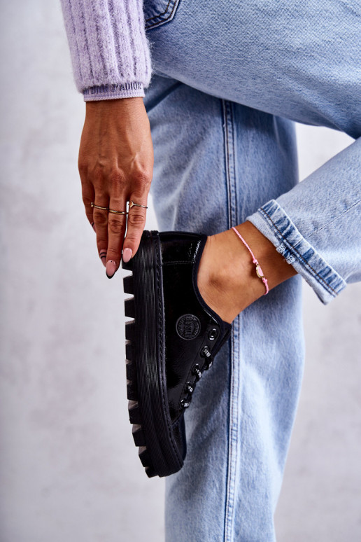 mit Lackeffekt Freizeitschuhe Big Star KK274044 schwarze Farbe mit Lackeffekt Freizeitschuhe Big Star KK274044 schwarze Farbe