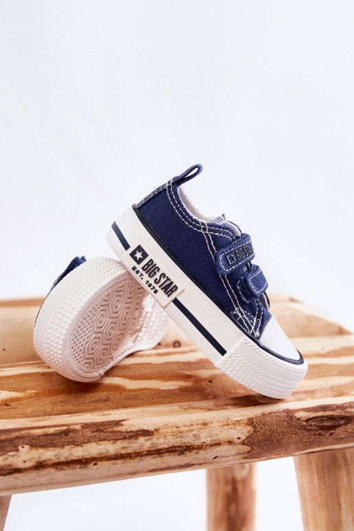 Kinder-Freizeitschuhe mit Klebeverschlüssen BIG STAR KK374075 dunkelblau