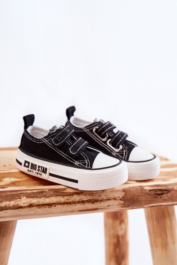 Kinder-Freizeitschuhe mit Klebeverschlüssen BIG STAR KK374074 Schwarz und Weiß