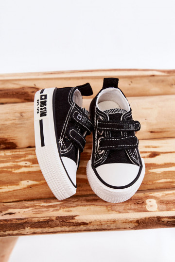Kinder-Freizeitschuhe mit Klebeverschlüssen BIG STAR KK374074 Schwarz und Weiß 2