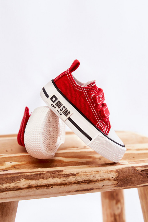 Kinder-Freizeitschuhe mit Klebeverschlüssen BIG STAR KK374076 rote Farbe
