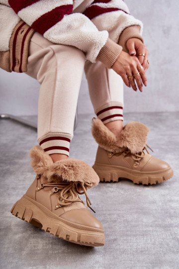 Erwärmte Stiefel Schuhe beige Farbe Charles