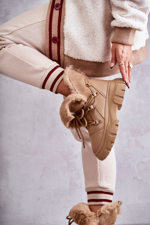 Erwärmte Stiefel Schuhe beige Farbe Charles