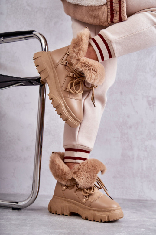 Erwärmte Stiefel Schuhe beige Farbe Charles