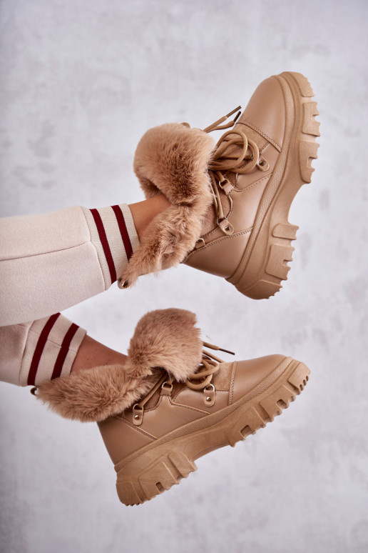 Erwärmte Stiefel Schuhe beige Farbe Charles