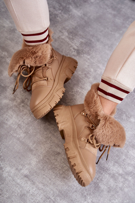 Erwärmte Stiefel Schuhe beige Farbe Charles